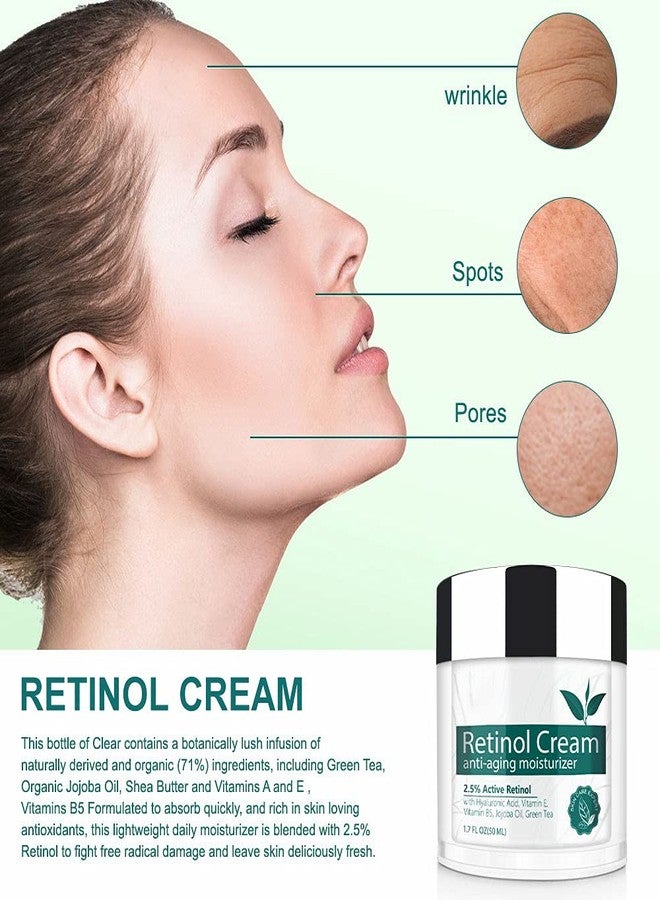 IFUDOIT Retinol Cream for Face, Face Moisturizer with 2.5% Retinol, Hyaluronic Acid, Day and Night Anti-Aging Moisturizing Cream for Women and Men, for All Skin Types - Image 3